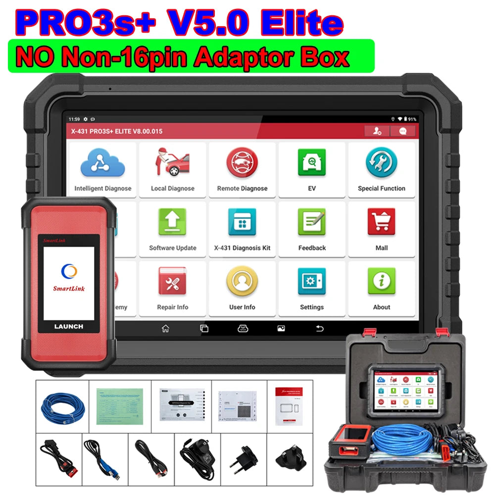 LAUNCH X431 PRO3S+ ELITE ECU Programming J2534 CANFD DOIP Online Coding All System car Diagnostic Tool work with I-TPMS X-PROG 3