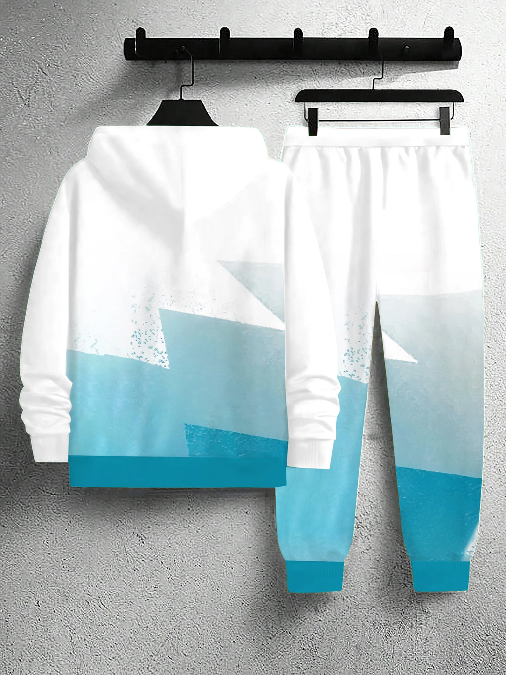 The new men's set for Spring and Autumn 2025 features a casual fashionable soft and comfortable 3D printed pattern