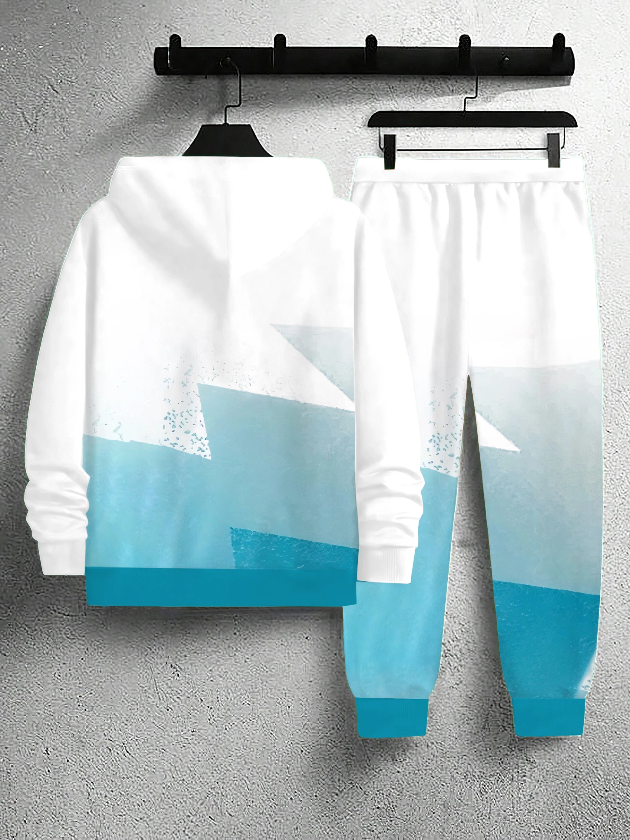 The new men's set for Spring and Autumn 2025 features a casual fashionable soft and comfortable 3D printed pattern