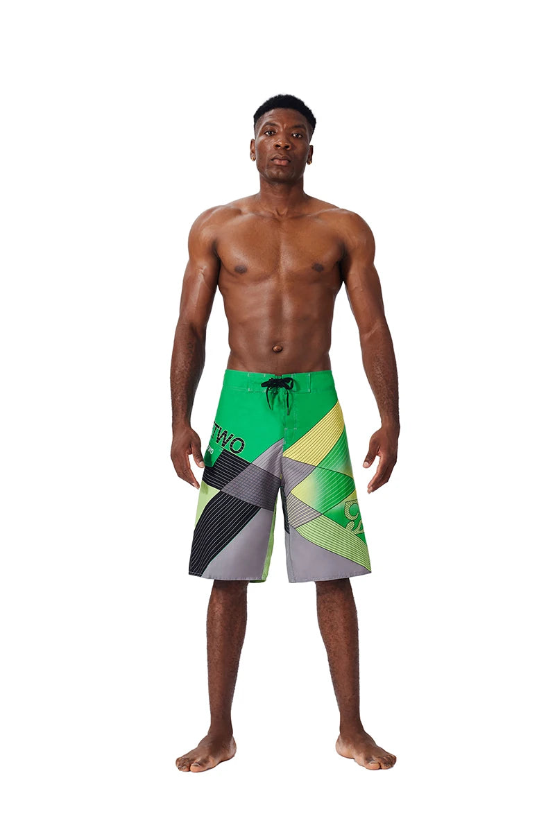 Quick Drying Beach Shorts for Men Surf Beach Shorts Fast Dry Swim Trunks with Bermuda, Fitness Muscle Short Pants, Summer, New,