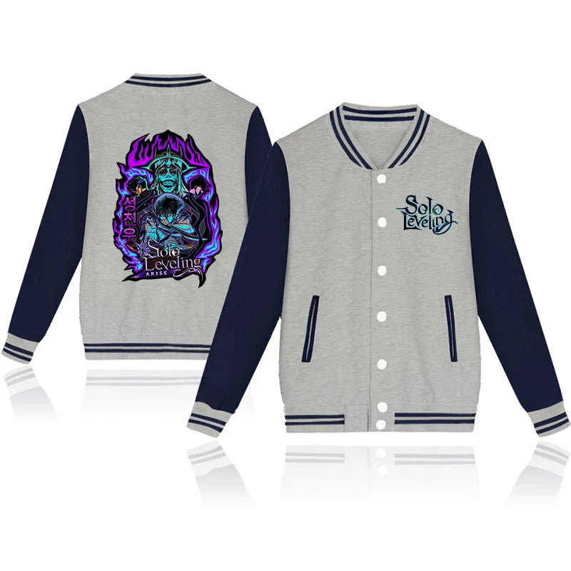 New Anime Solo Leveling Print Baseball Jacket Women Men Casual Loose Jacket Autumn Winter Sweatshirt Jersey Tops