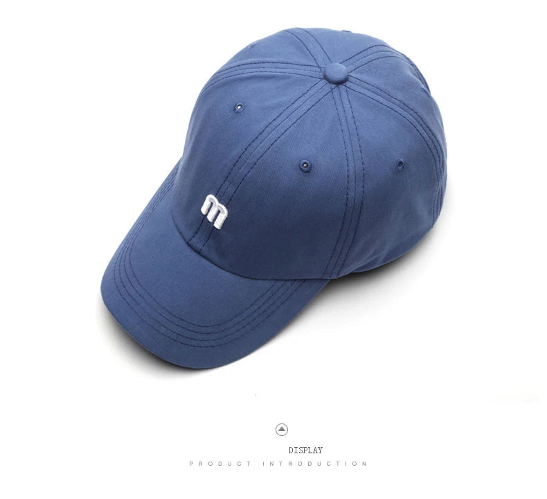 Embroidered M Baseball Cap For Women Men New Spring Summer Cotton Solid Sunhat Sports Snapback Caps Fashion Hip Hop Fishing Hat