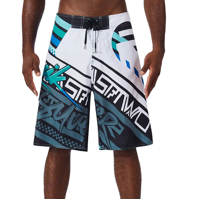 Quick Drying Beach Shorts for Men Surf Beach Shorts Fast Dry Swim Trunks with Bermuda, Fitness Muscle Short Pants, Summer, New,