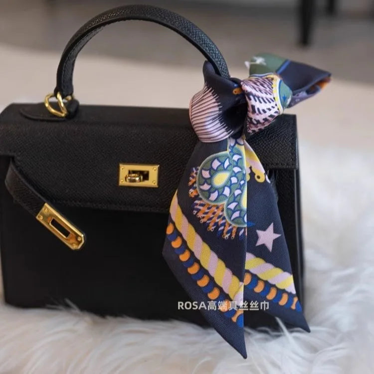 Luxury Long Scarf with Epaulet Design for Hermes Inspired Basket Bag Handle Styling Ins Trendy Accessory  Free Shipping