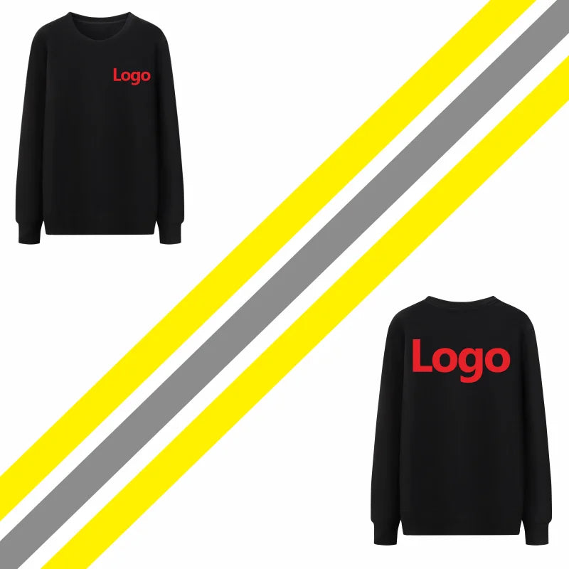 Elike Cotton Round Neck Sweater Custom Logo Printed Personal Group Brand Embroidery Design Men and Women 8 Colors