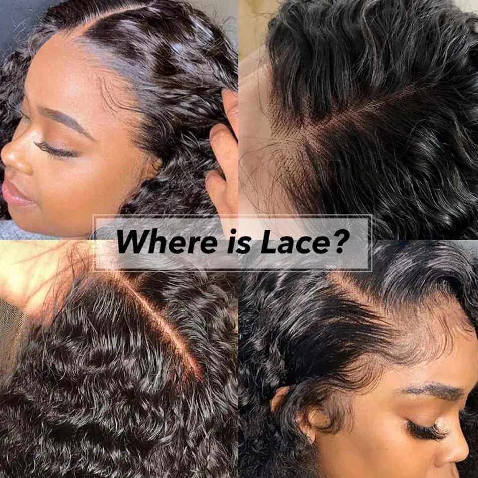 250 Density Glueless Kinky Curly Bob Wig Lace Frontal High Quality Wear And Go 100% Human Hair Wigs Pre Plucked 13X6 Deep Water