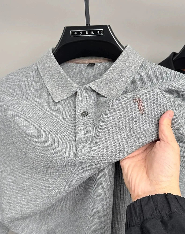 High end brand 100% cotton long sleeve polo shirt men's autumn fashion designer new Paul Pony embroidery casual golf T-shirt