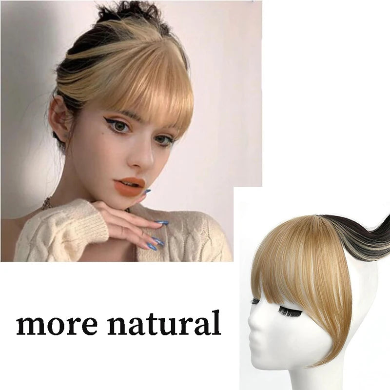 Fake 3D Air Bangs Hair Clip-In Extension Synthetic Fake Fringe Natural False hairpiece For Women Clip In Bangs