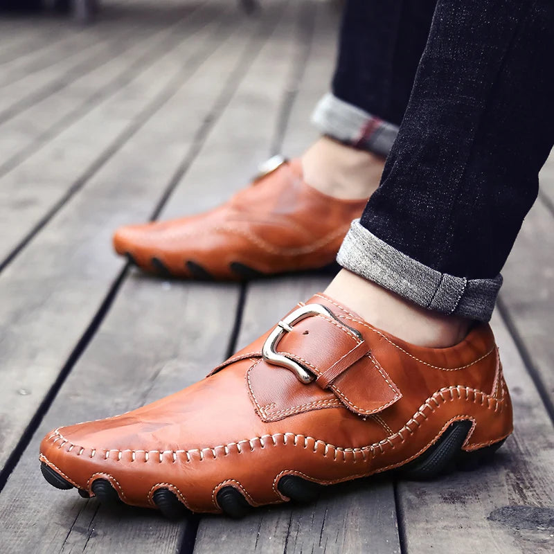 Crocodile Skin Loafer Shoes Men Genuine Leather Slip-on Moccasins Handmade Male Outdoor Casual Shoes Drive Walk Luxury Leisure
