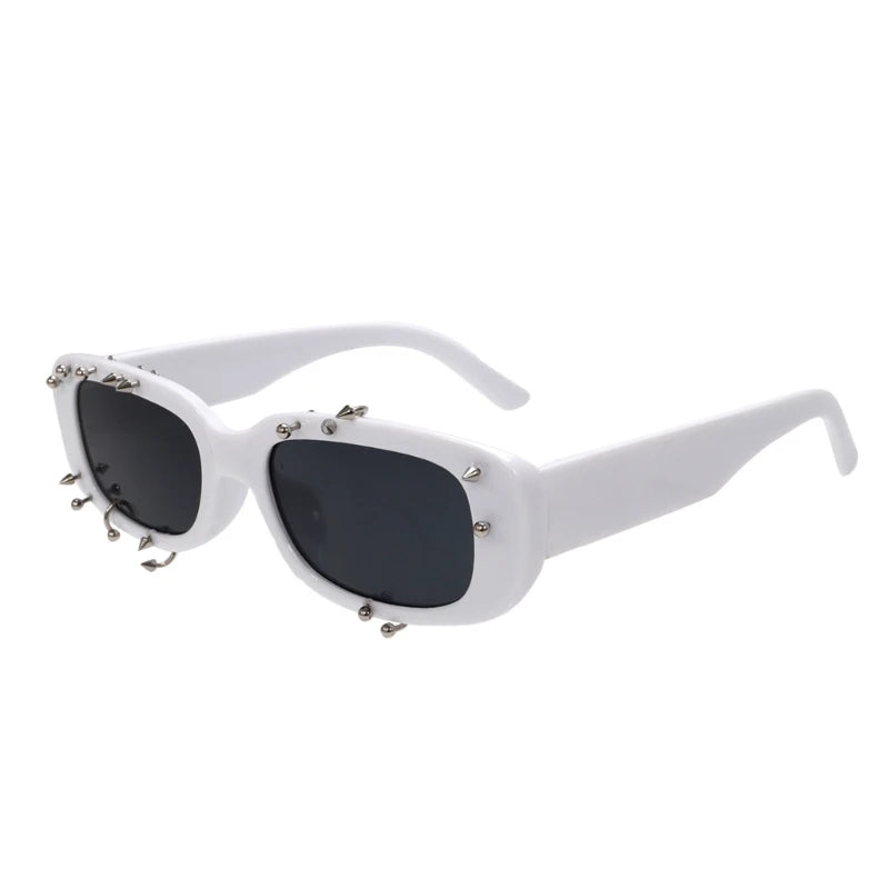 Y88A Cool Hiphop Dancing Sunglasses With Rivet Frame For Various Occasion Everyday Use and Punk Eye Glasses for Night Event