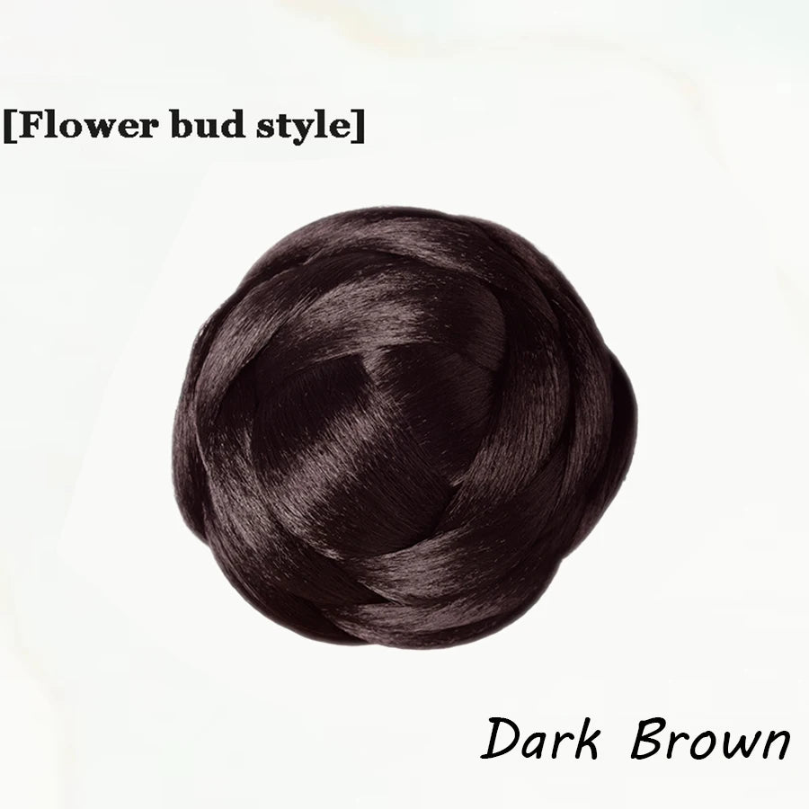 Synthetic Ball Head Wig Flower Bud Hair Hairpin Bun Back Head Pad Hair Bag Hanfu Ancient Style Cheongsam Bun Wig