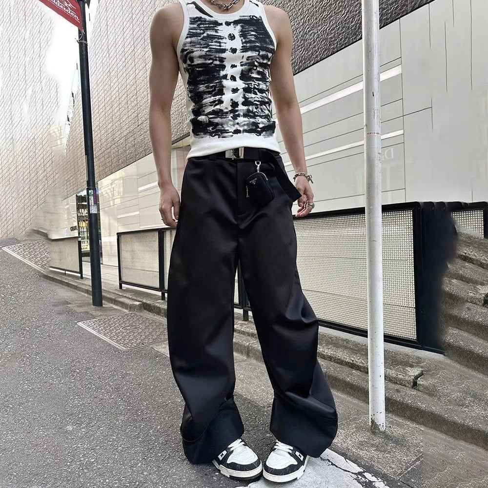 Mens Street Tie-Dye Tight-Fitting Sports Vest Genderless Sexy Fashion Youth Trendy Casual Printed Comfortable Vest Unisex