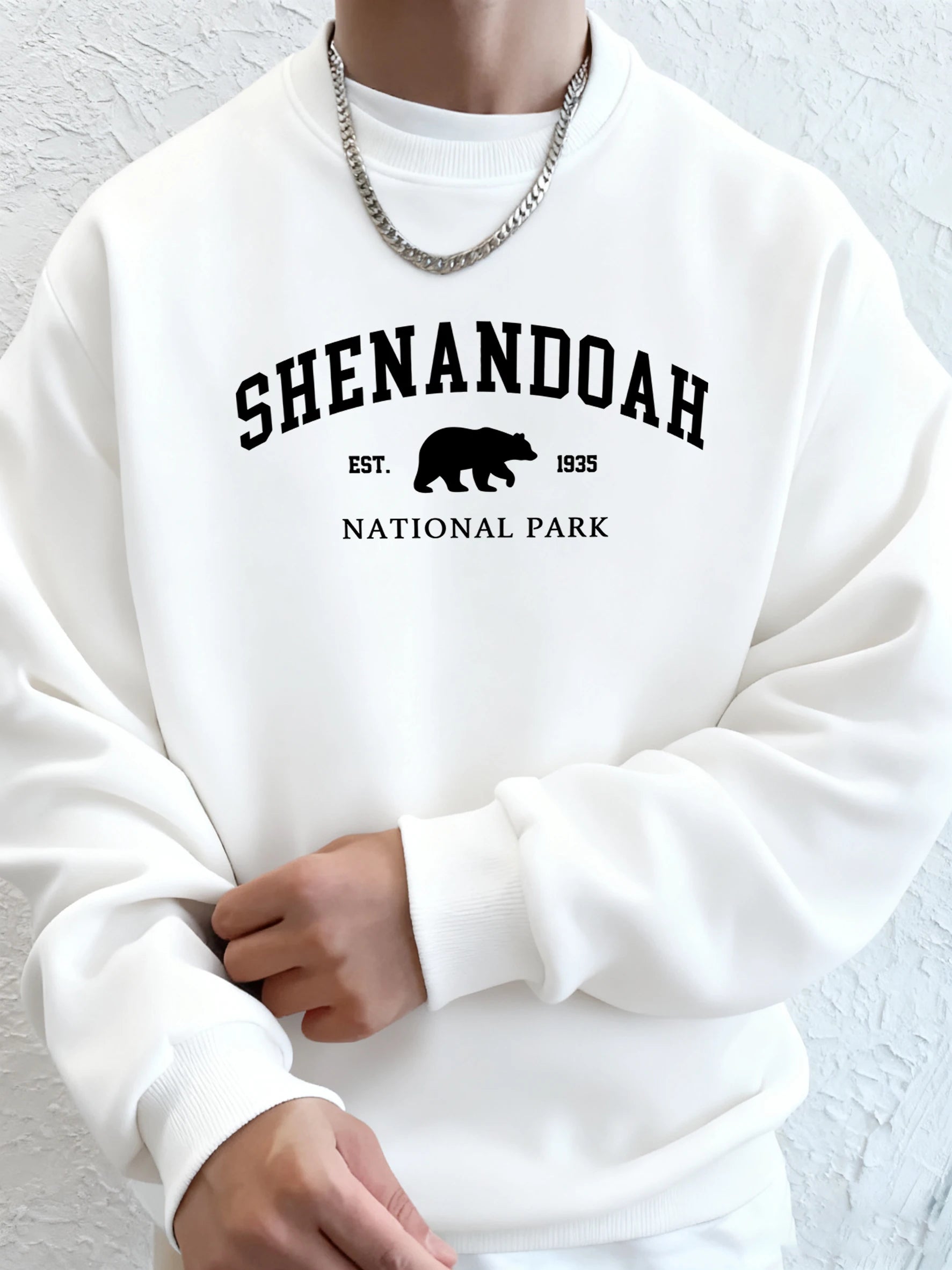 Senandah National Park Bear Prints Hoodie Men Warm Pocket Hooded Pullover Fleece Basics Sweatshirts Comfortable Sport Streetwear