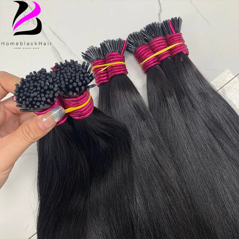 Straight ITIP Human Hair Extension 12A 100% Real Human Hair Extensions 0.8g/pc Capsule Keratin Human Fusion Hair Extension