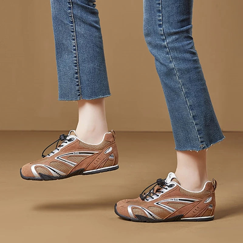 2026 New Women's Flat Sneakers Non-slip Running Women Moral Training Shoes Large-Size Colorblock Casual Skateboard Shoes Female