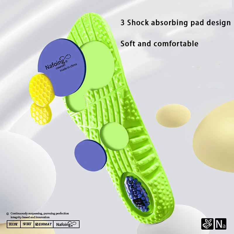 PU air cushion sports insoles Soft Comfort Shoes Pads Running Shock Absorption Shoe Sole Men Women arch support insole 1Pair