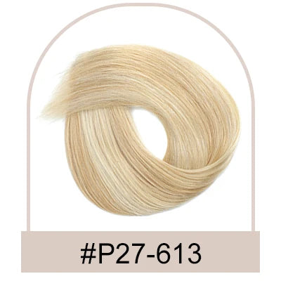 Clip In One Piece Human Hair Extensions 100% Straight Brazilian Human Remy Hair Natural Color Light Blond Ombre Dark Brown 613#