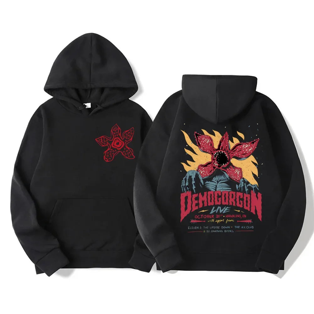 Eddie Munson The Demogorgon Hoodie Men Women Cannibal Flower Monster Print Hooded Sweatshirt Harajuku Streetwear