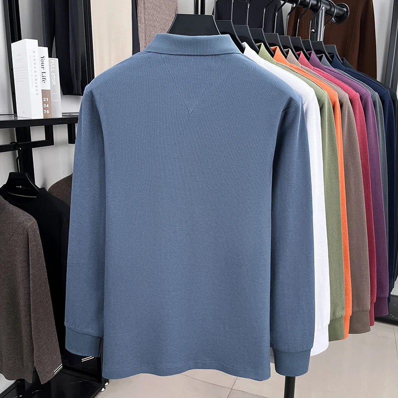 Fashion autumn and winter new item Paul brand embroidered polo shirt mens brand business casual comfortable long sleeved T-shirt