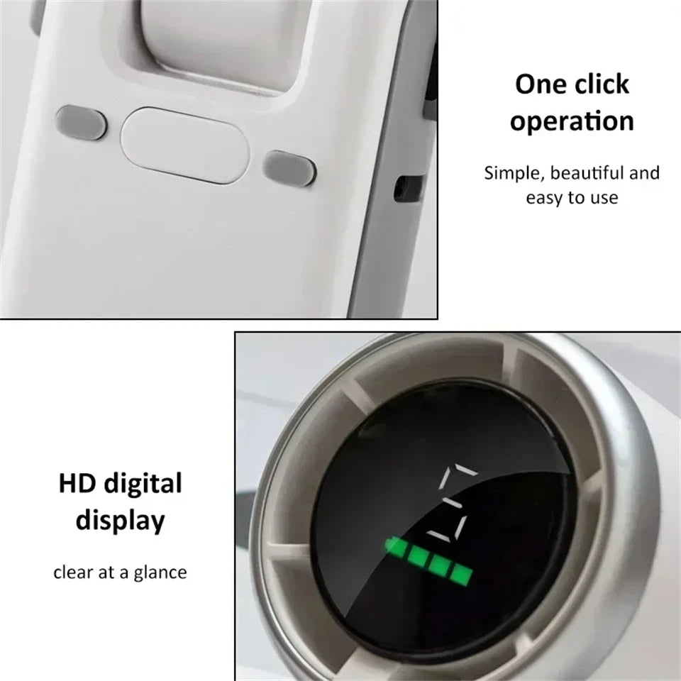 MEUYAG Portable 3-in-1 Turbo Handheld Fan, 5 High-Speed Settings, 3600mAh Power, Digital Screen, Foldable USB/Type-C Charge
