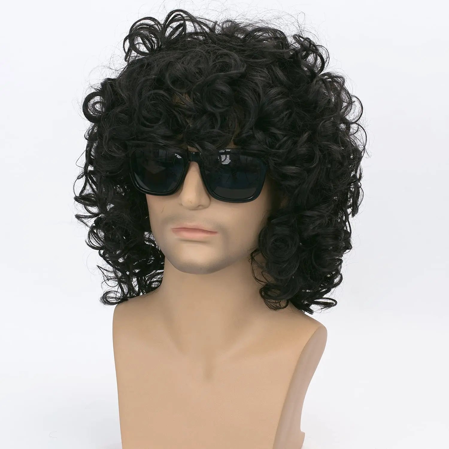 Men's Short Curly Hair Black  synthetic Wig Anime Role-Playing Wig Halloween Role-Playing Costume Wig
