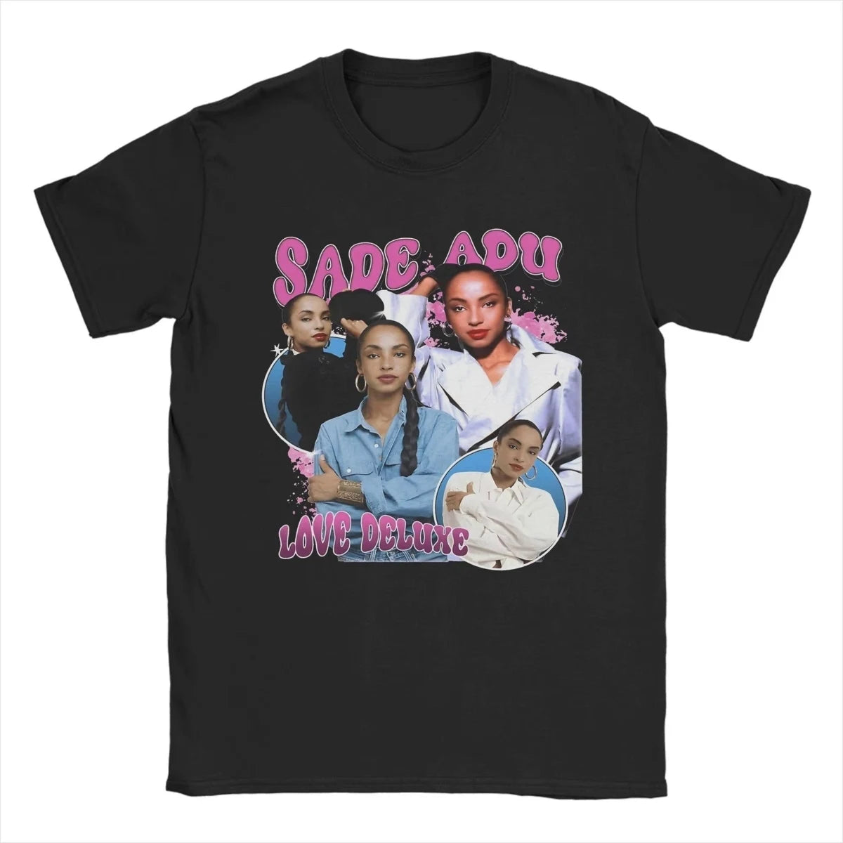 Men T-Shirts S-Sade Adu Singer Vintage 100% Cotton Tee Shirt Short Sleeve T Shirt Crewneck Clothes Plus Size