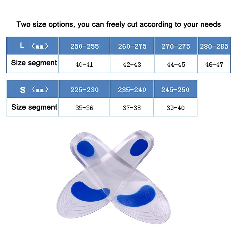 Silicone Gel Orthopedic Insoles for Shoes Man Woman Flat Feet Arch Support Orthotic Insoles Plantar Fasciitis Relief Foot Pads