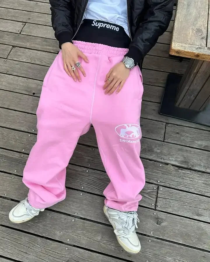 Streetwear Hoodie Sweatpants Two Piece Set Y2K Sportswear Men Harajuku HipHop Letter Embroidery Oversized Sweatshirt Casual Pant