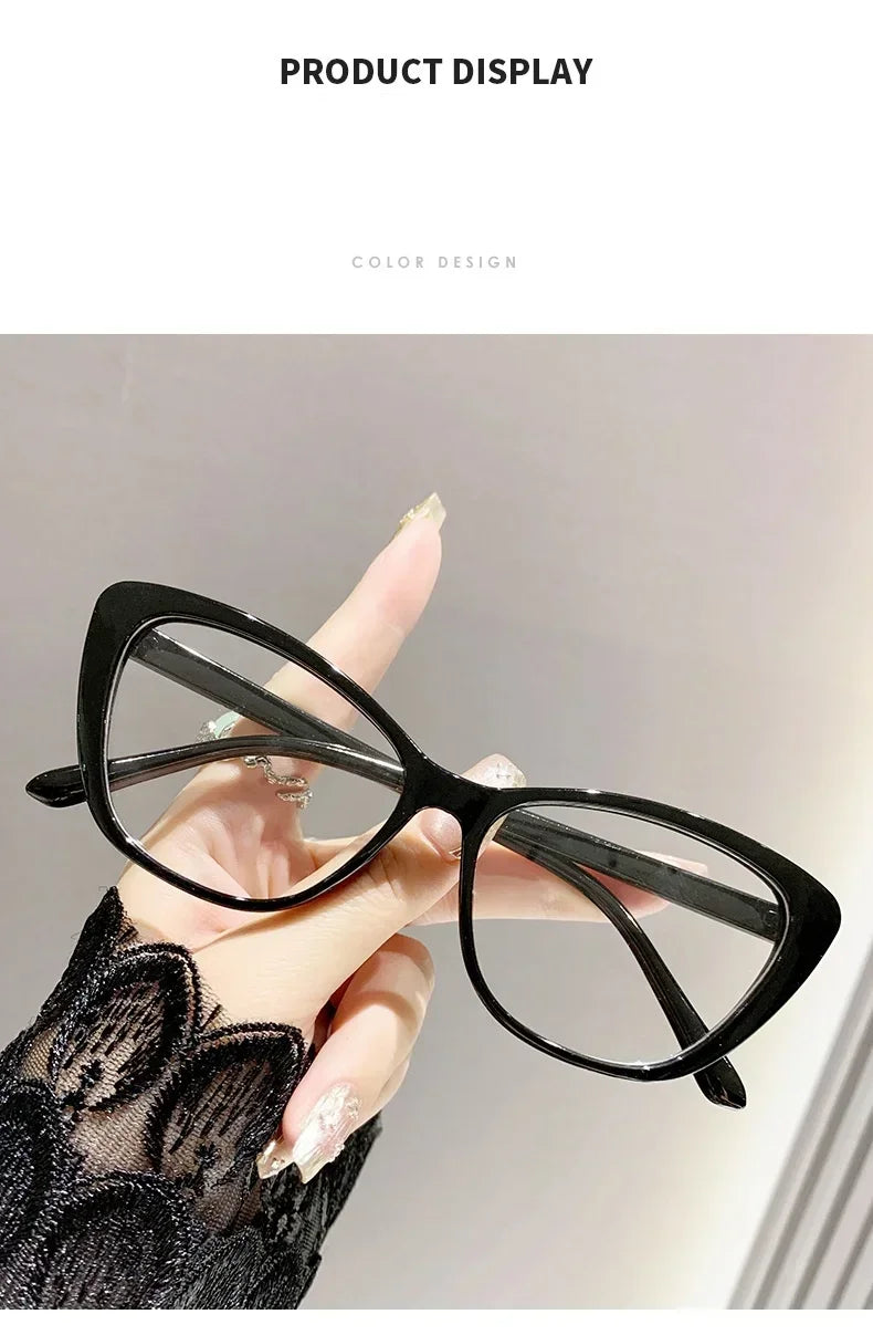 Cat Eye Clear Lens Presbyopia Glasses Retro Gradient Butterfly Frame Reading Glasses Blue Light Blocking Eye Protection Eyewear