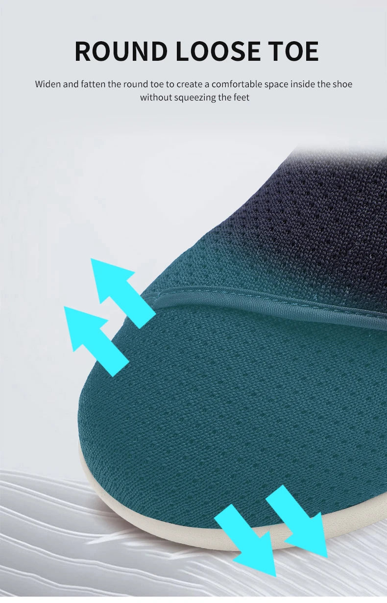 Walking Shoes Men Diabetic Shoes Elderly Casual Solid Color Flat Shoes Oldmen Soft Comfortable Sneakers Plus Size