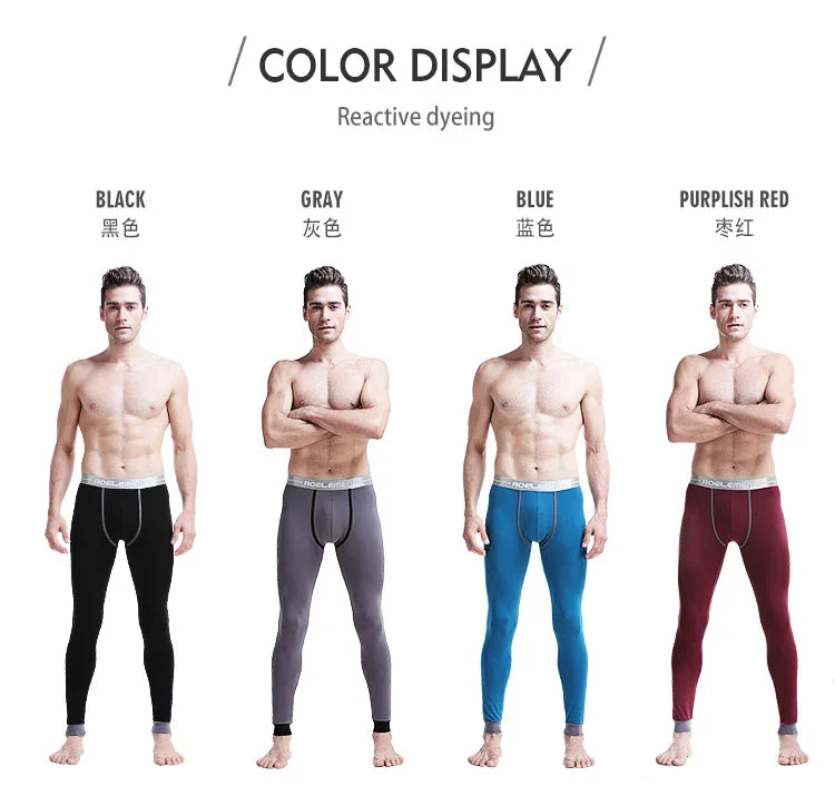 Men's long Johns single-piece thin tight-fitting underpants line pants thermal pants slim cotton woolen pants autumn and winter