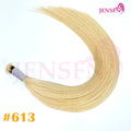 JENSFN  Bulk Hair Extensions Human Hair Straight  16"-26" Inch 50g/Strand  #613 60  Brown Blonde Color Hair Salon Supplies