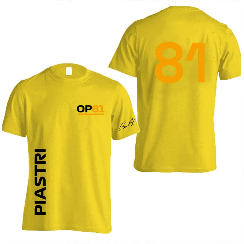 Oscar Piastri 81 Driver Logo Racing Team Men T-shirt Summer Short Sleeve Women Tee Shirts 100% Cotton Fashion Couple Clothes Top