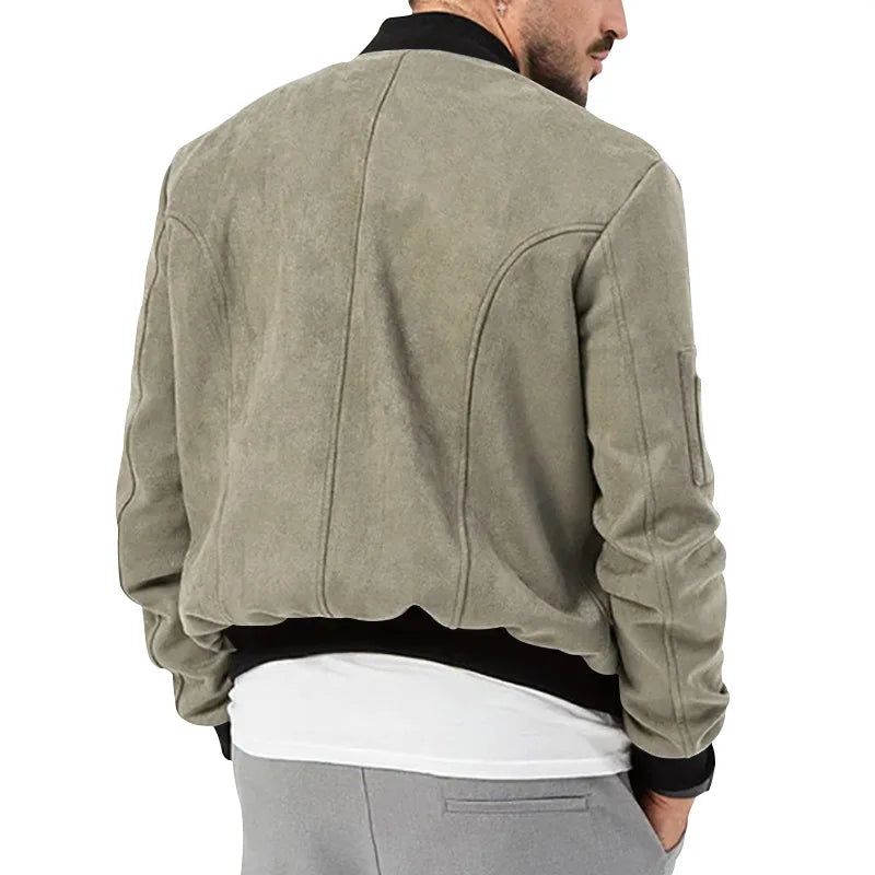 24  Autumn/Winter Suede Men's Button Cardigan Jacket Casual American