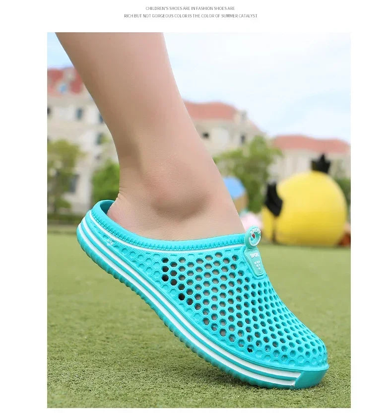 YRZL Mens Sandals Light EVA Summer Casual Shoes Hole Shoes Clogs Lovers Home Garden Outdoor Big Size 45 Male Beach Flat Slippers