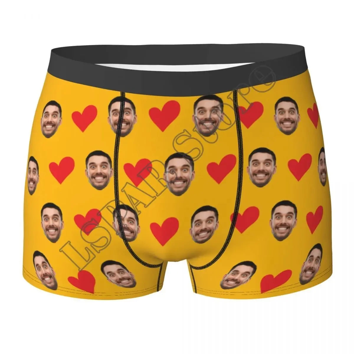 Personalized Face Photo Underwear - Custom Heart Boxer Briefs - Custom Men Briefs - Gift For Husband - Anniversary Gift for Dad