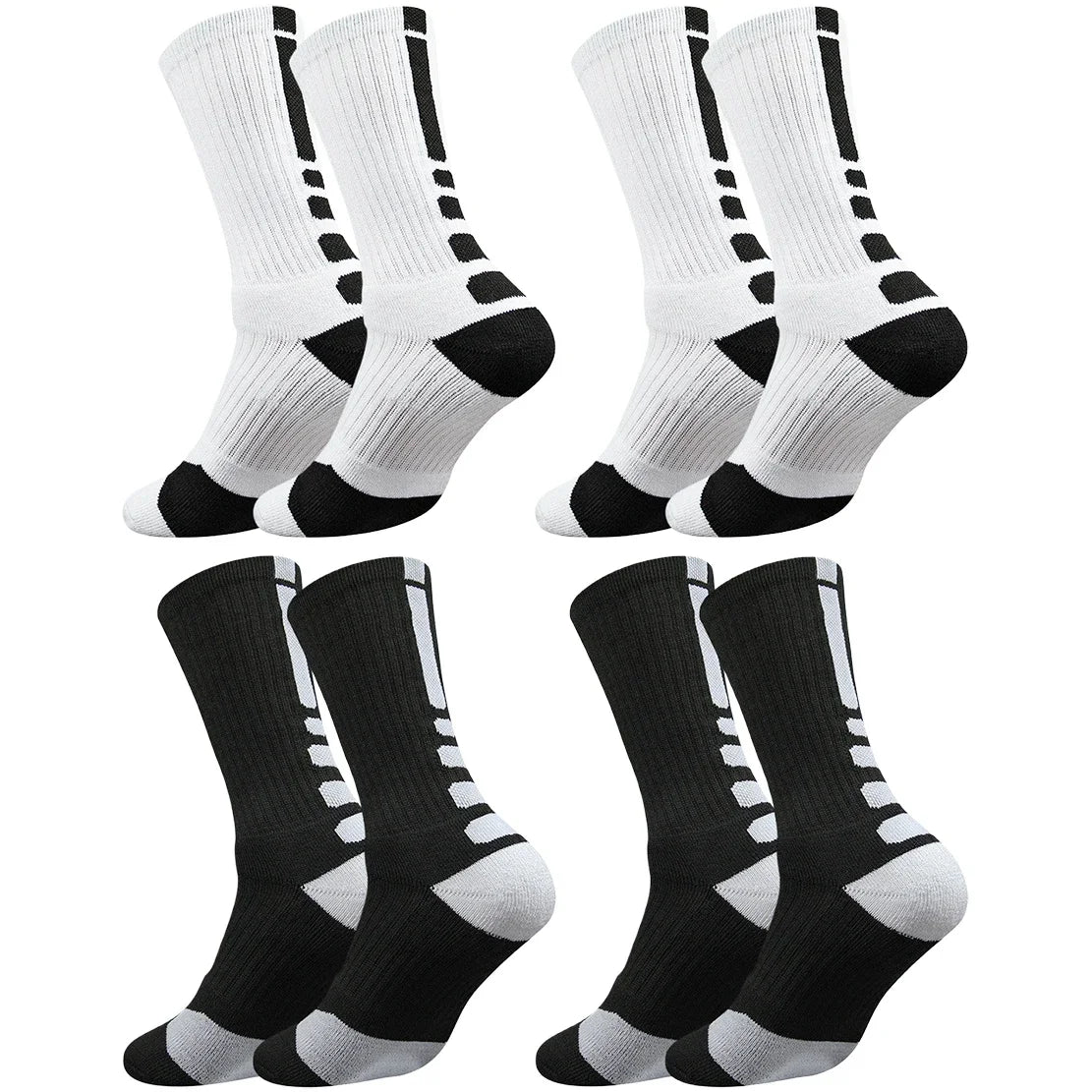 Skateboard Athletic Crew Socks Towel Bottom Soft Comfortable Moisture Wicking For All Sports