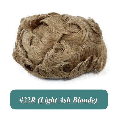 Undetected 0.02mm Thin Skin Natural Hairline Human Hair Men Toupee Black Gray Brown Blonde Male Hair Light Capillary Prosthesis