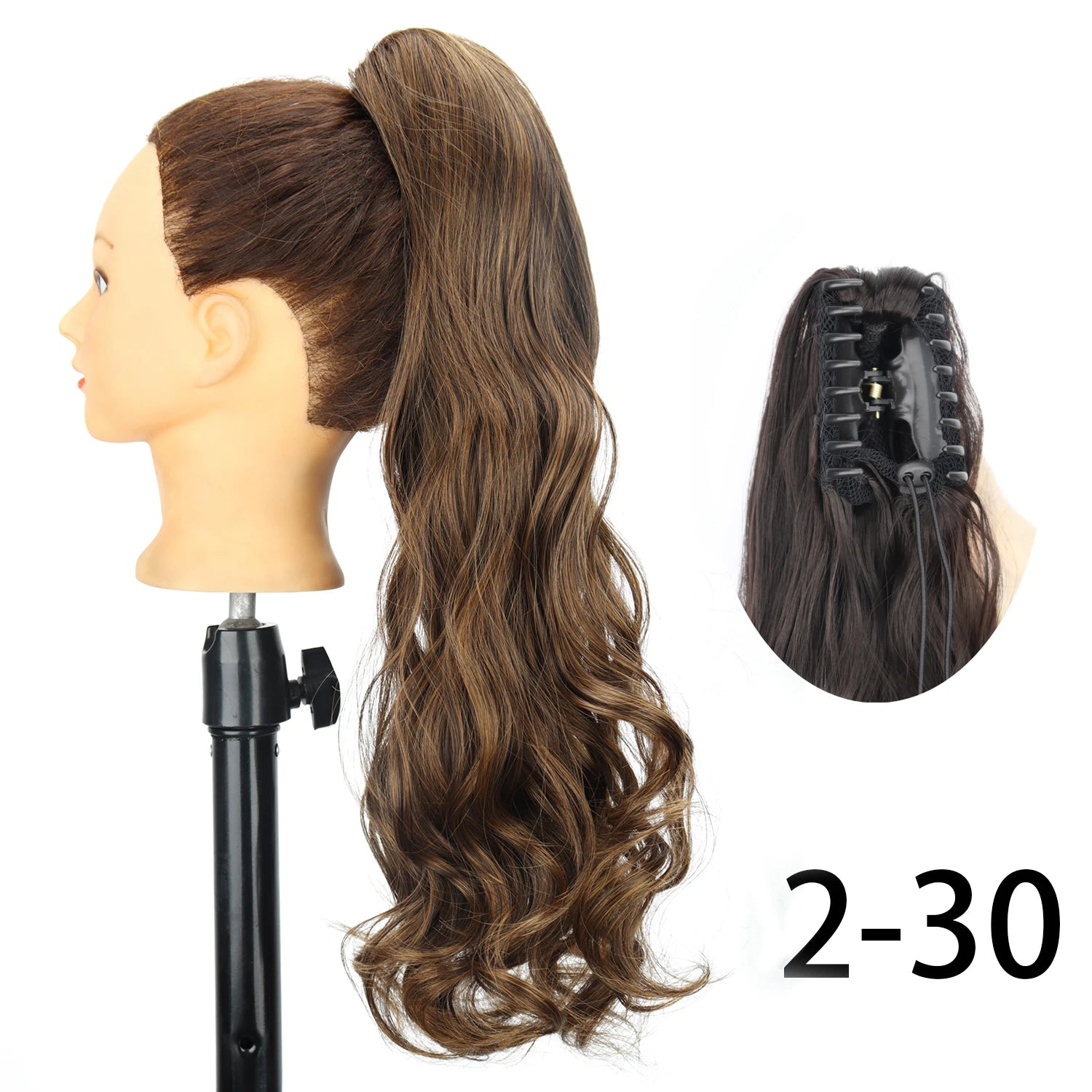 Synthetic 24Inch Wavy Claw Clip On Ponytail Hair Extension Ponytail Extension Hair For Women Pony Tail Hair Hairpiece