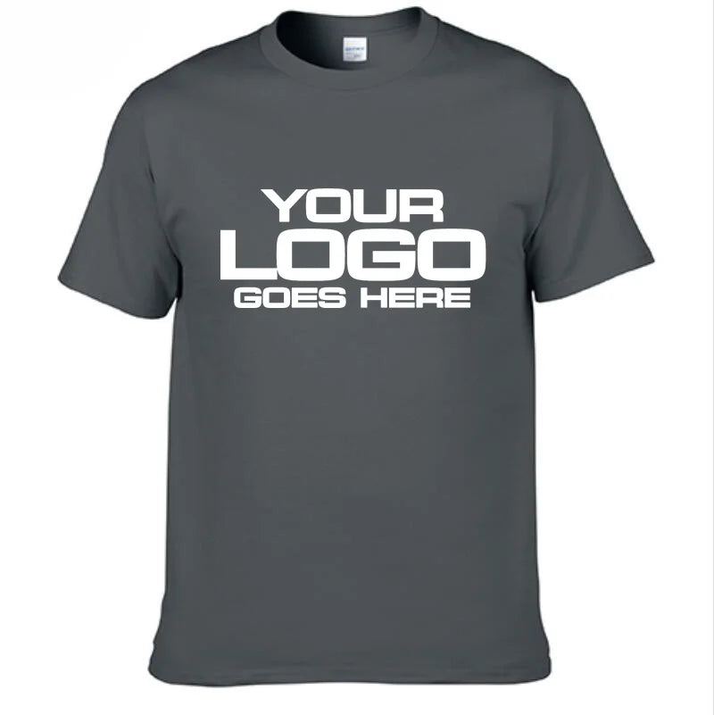 Customized Your Design Here T Shit Text Name Tsihrt Add Your Own Message Men's T-shirt Personalized Tees Custom Cotton Tshirt