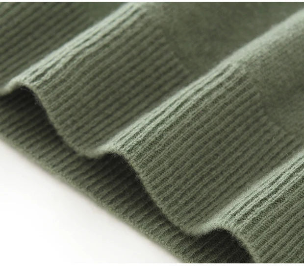 Men's Autumn Winter 100% Merino Wool Sweater Hooded Collar Knitted Pullover Cashmere Sweatshirt Casual Large Tops Long Sleeved
