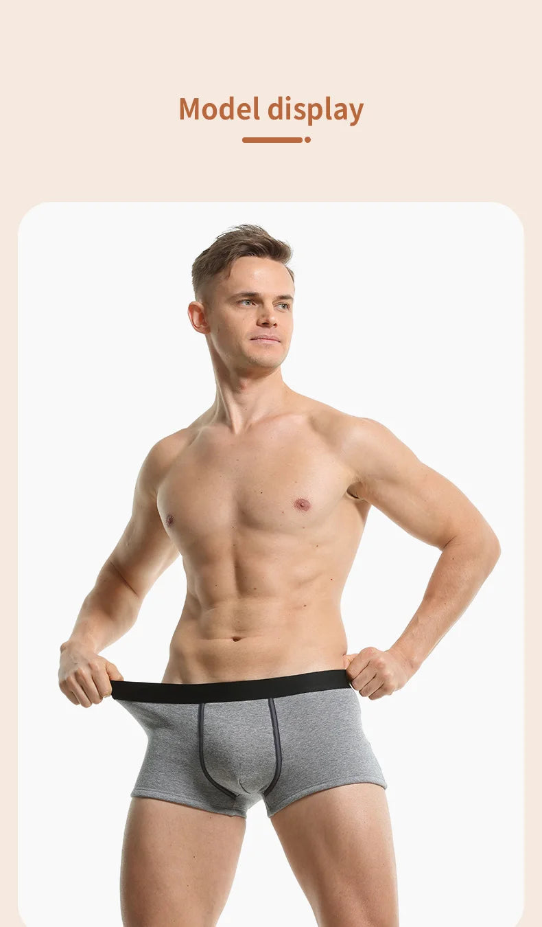 Thermal Underwear Men's Velvet Thickeneded Men's Boxer Briefs Autumn and Winter Cold-Proof Shorts Boys' Sports Boxer Briefs