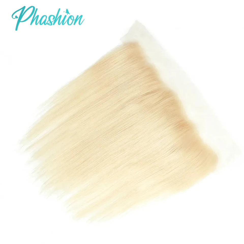 Phashion Blonde 5x5 Lace Closure 613 Straight 13x4 Lace Frontal Only Swiss Transparent Pre Plucked Brazilian Remy Human Hair