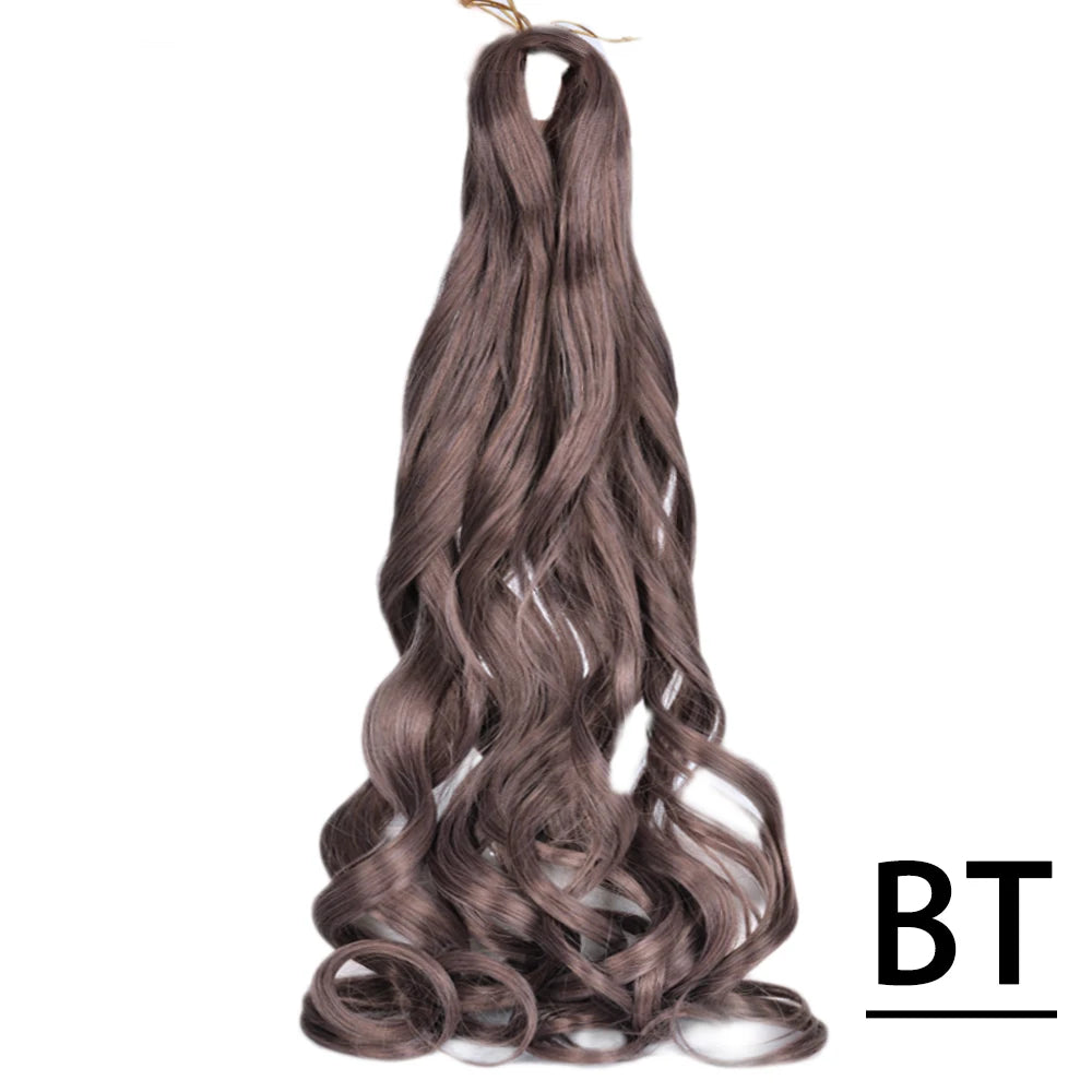 French Curls Braiding Hair Extensions 24Inch Synthetic Curl Hair Loose Wave Spiral Curl Crochet Hair Braids For Black Women