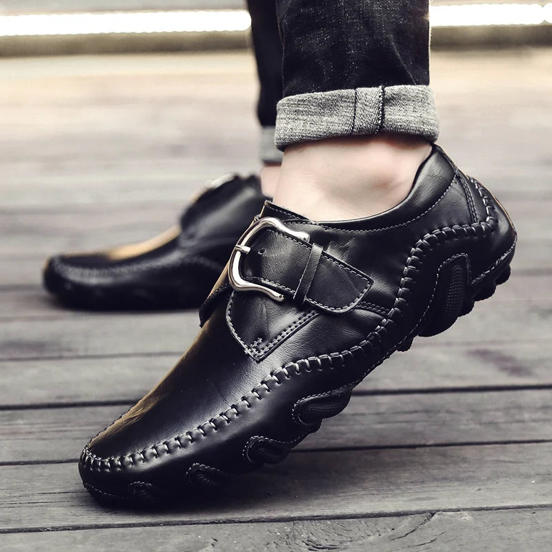 Crocodile Skin Loafer Shoes Men Genuine Leather Slip-on Moccasins Handmade Male Outdoor Casual Shoes Drive Walk Luxury Leisure