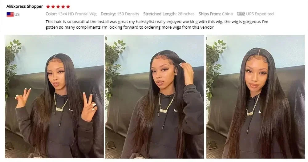 250 Density 13x4 13x6 Hd Bone Straight Transparent Lace Front Wig Human Hair 40 Inch Pre Plucked Lace Front Wigs 100% Human Hair