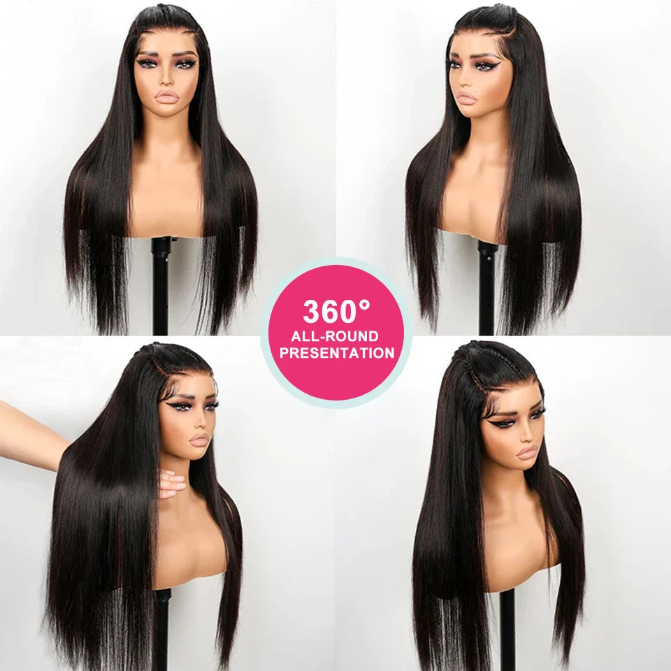 Straight Invisi Strap Snug Fit 360 Full Lace Wigs Pre-Everything HD Transparent Lace Frontal Wig Glueless Human Hair Ready To Go