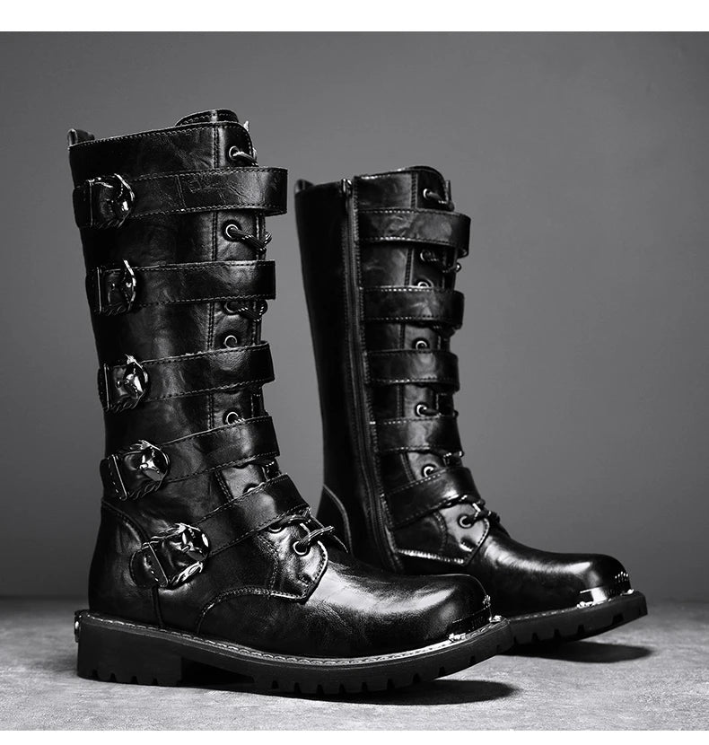 Men's boots four seasons new high-top outdoor casual boots safety protective work boots motorcycle boots plus size outdoor boots