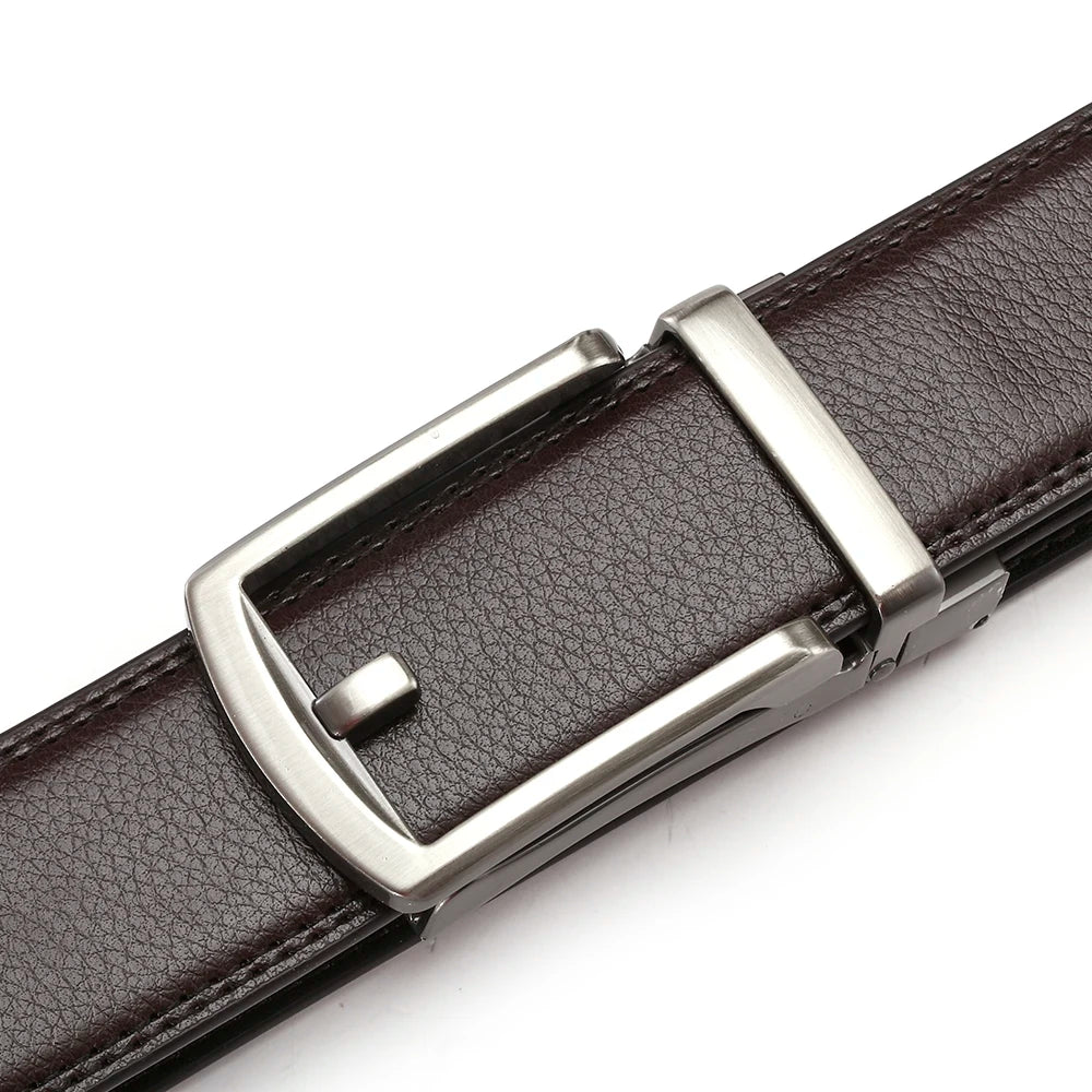 Men's Leather Belts Fashion Automatic Buckle Cowskin Male Belts Luxury Designer Black Brown 3.5cm