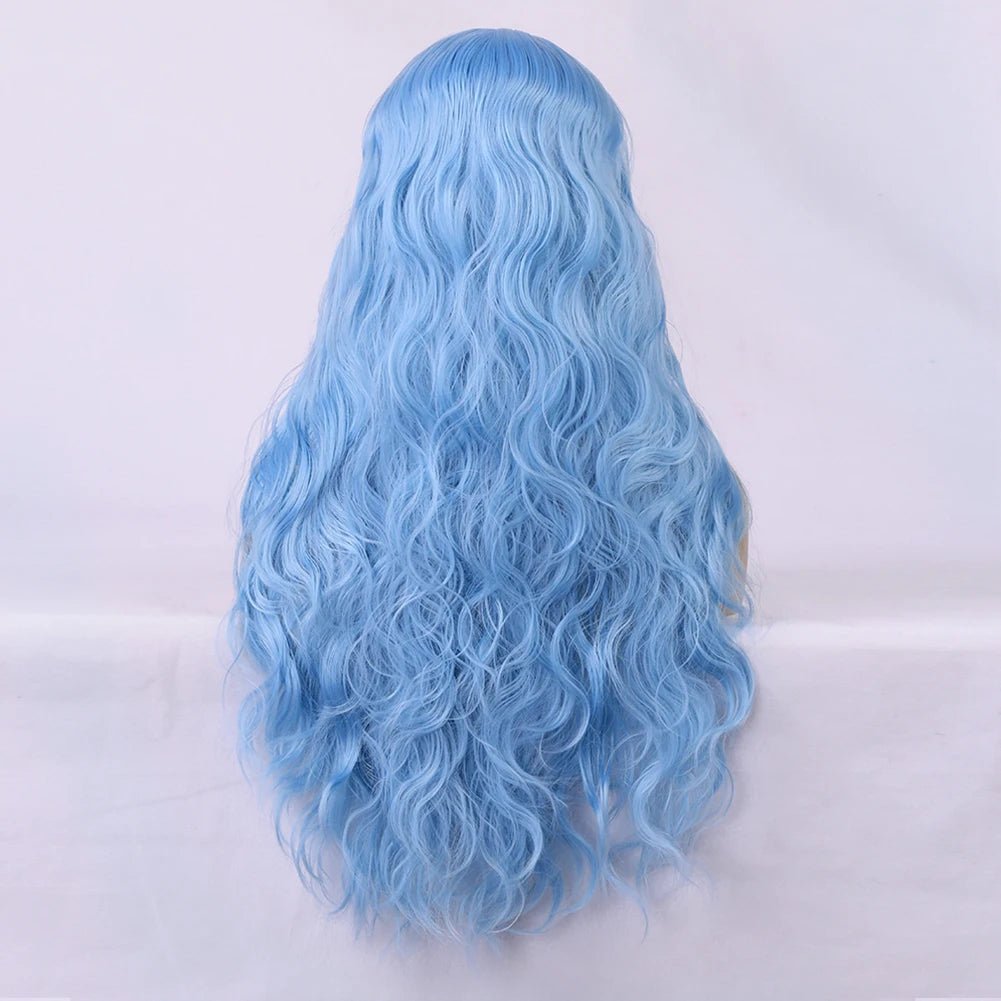AIMEYA Water Wave Synthetic Lace Wig Natural Looking Lace Front Wigs for Women Free Part Cosplay Party Wig Heat Resistant Wigs